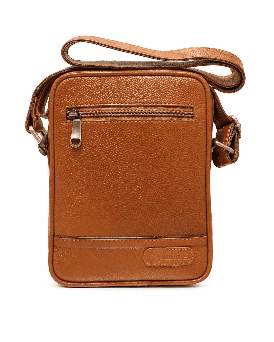 Pursolet leather sling bag for men in dark brown genuine leather