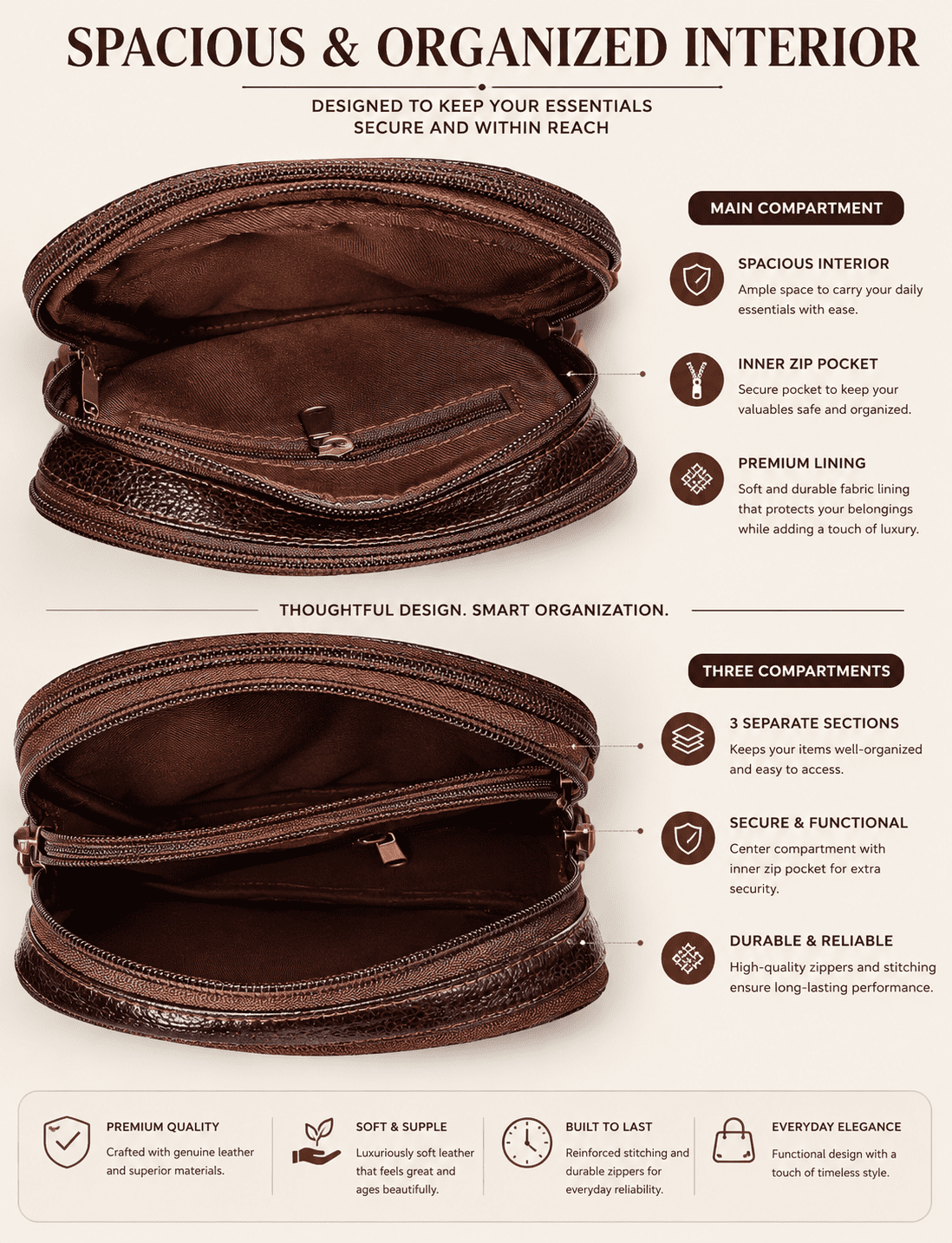 Pursolet Genuine Leather Sling Bag for Men | Premium Crossbody Shoulder Bag - Image 10