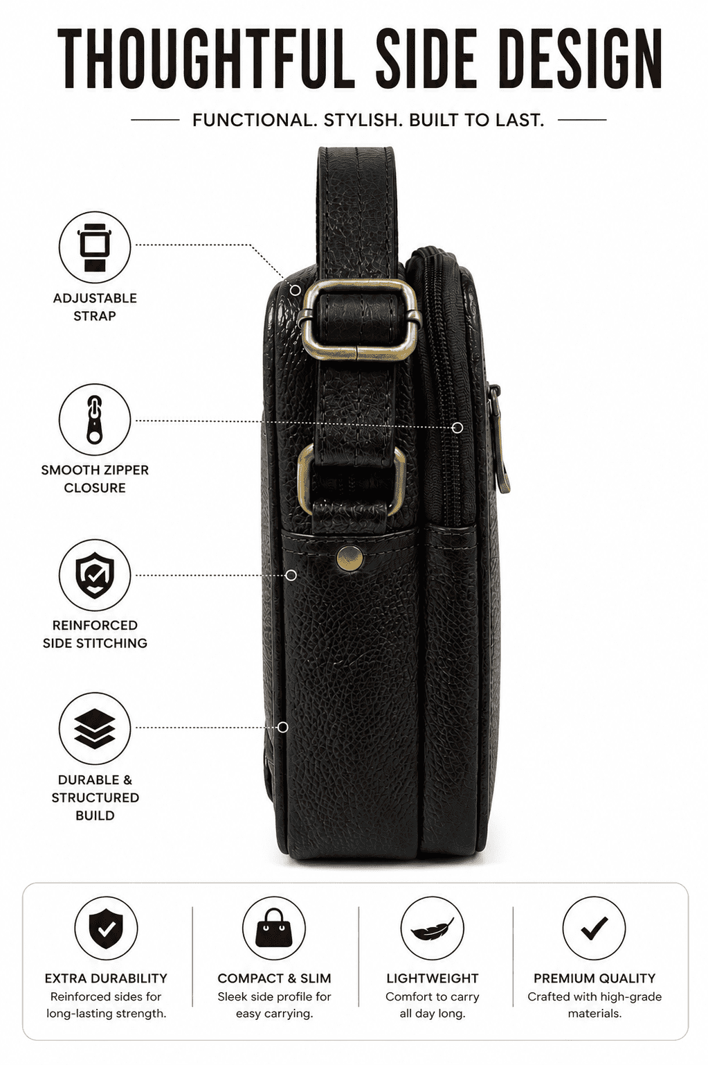 Pursolet Genuine Leather Sling Bag for Men | Premium Crossbody Shoulder Bag - Image 21
