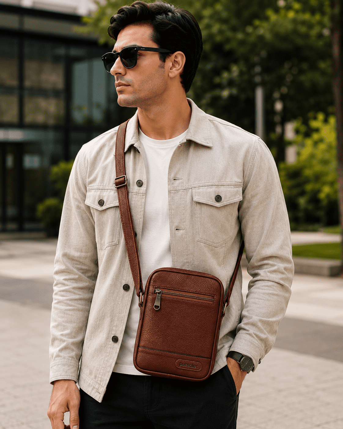 Pursolet Genuine Leather Sling Bag for Men | Premium Crossbody Shoulder Bag - Image 16